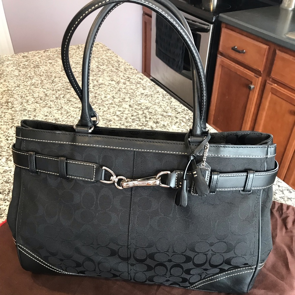 Coach Hampton signature business carryall tote